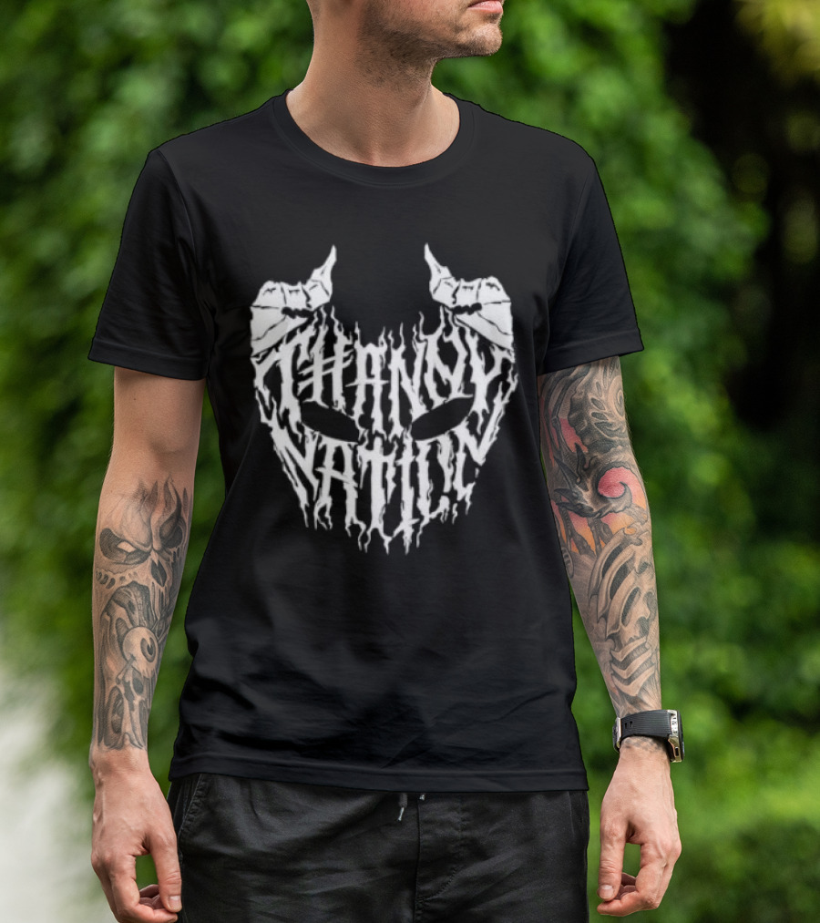 Thanny Nation Flame Text With Mask T-Shirt
