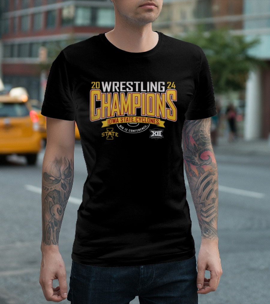 20 24 Wrestling Champions Iowa State Cyclones Big 12 Conference T-Shirt