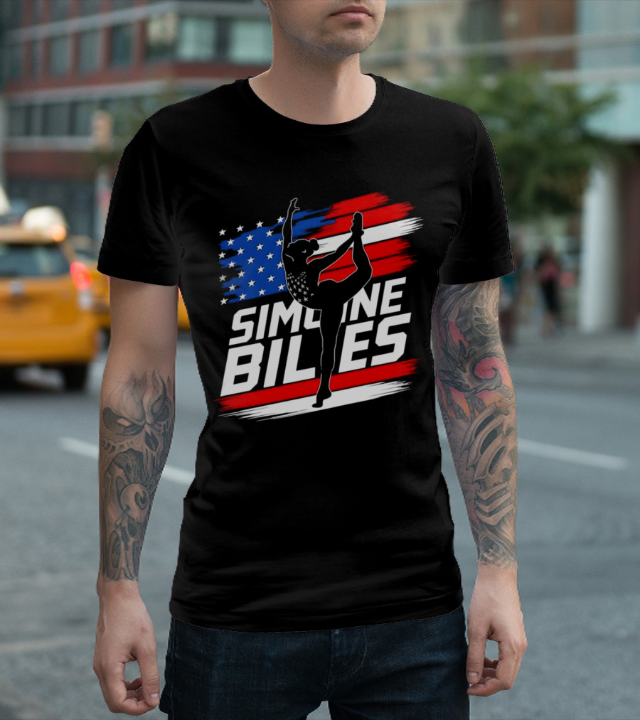 SIMONE BILES USA AMERICAN FLAG GYMNASTICS TEAM T-Shirt