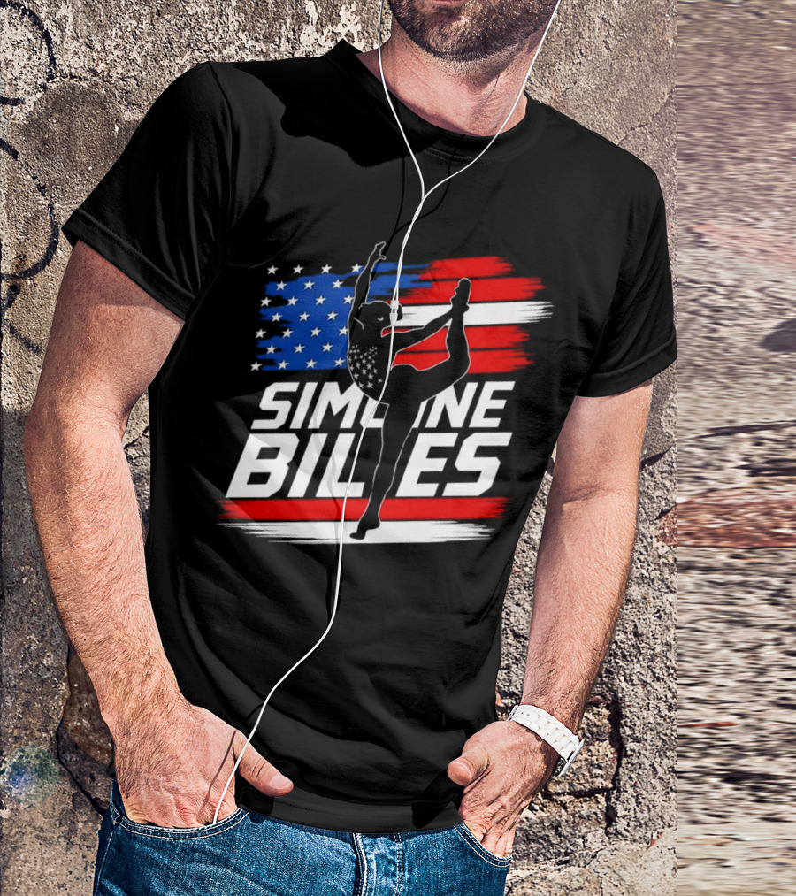 SIMONE BILES USA AMERICAN FLAG GYMNASTICS TEAM T-Shirt