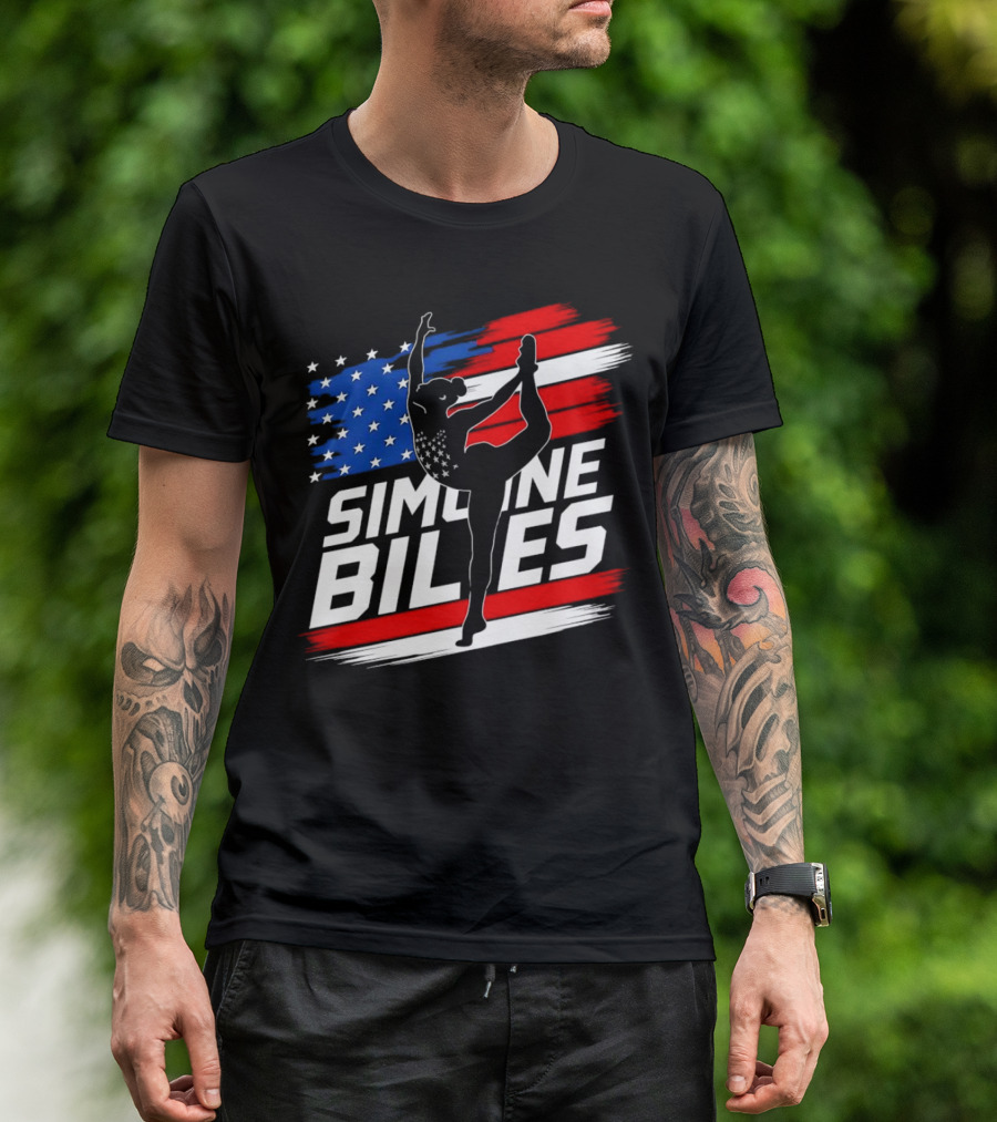 SIMONE BILES USA AMERICAN FLAG GYMNASTICS TEAM T-Shirt