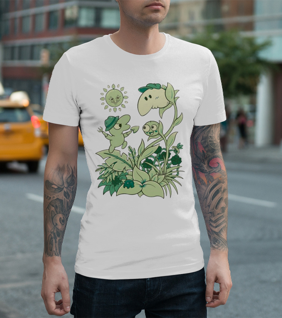 Smiling Friends Disdainful Gardener Cheerful Plant Companions and Sun T-Shirt