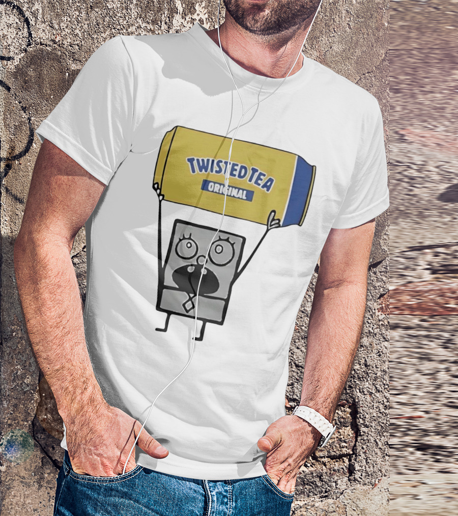 SpongeBob Doodlebob Holding Twisted Tea Original Can T-Shirt
