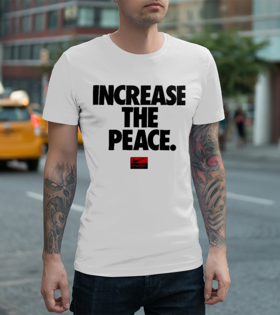 Increase The Peace Stussy Red Swoosh T-Shirt