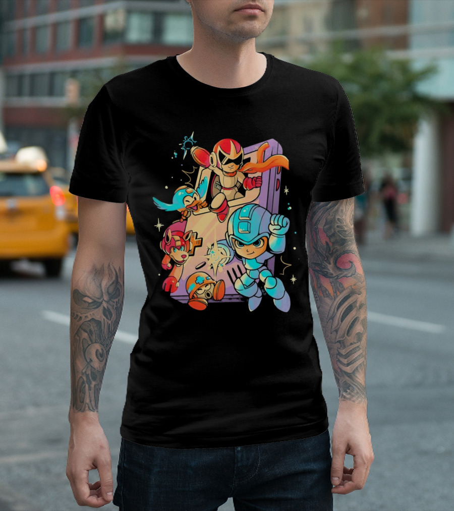 Mega Man and Friends Adventure with Console Elements T-Shirt