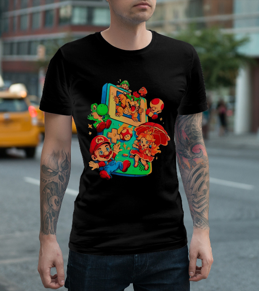 Super Mario Plumber Adventure Characters Game Icons T-Shirt