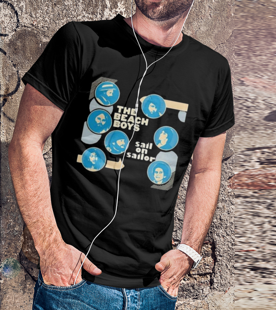 The Beach Boys Sail On Sailor Retro Blue Circles T-Shirt