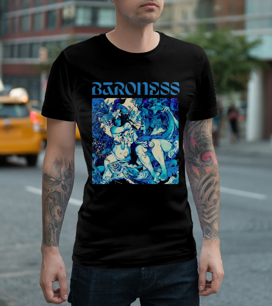 Baroness Blue Record Psychedelic Mythical Scene T-Shirt