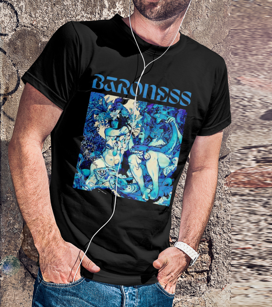 Baroness Blue Record Psychedelic Mythical Scene T-Shirt