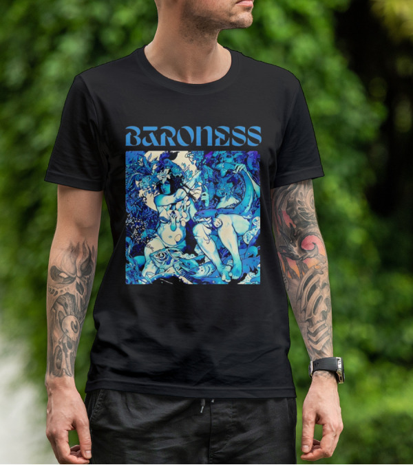 Baroness Blue Record Psychedelic Mythical Scene T-Shirt