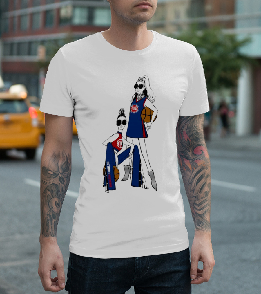 Detroit Pistons G-III 4Her Basketball Fashion Sisters Fitted Girls T-Shirt