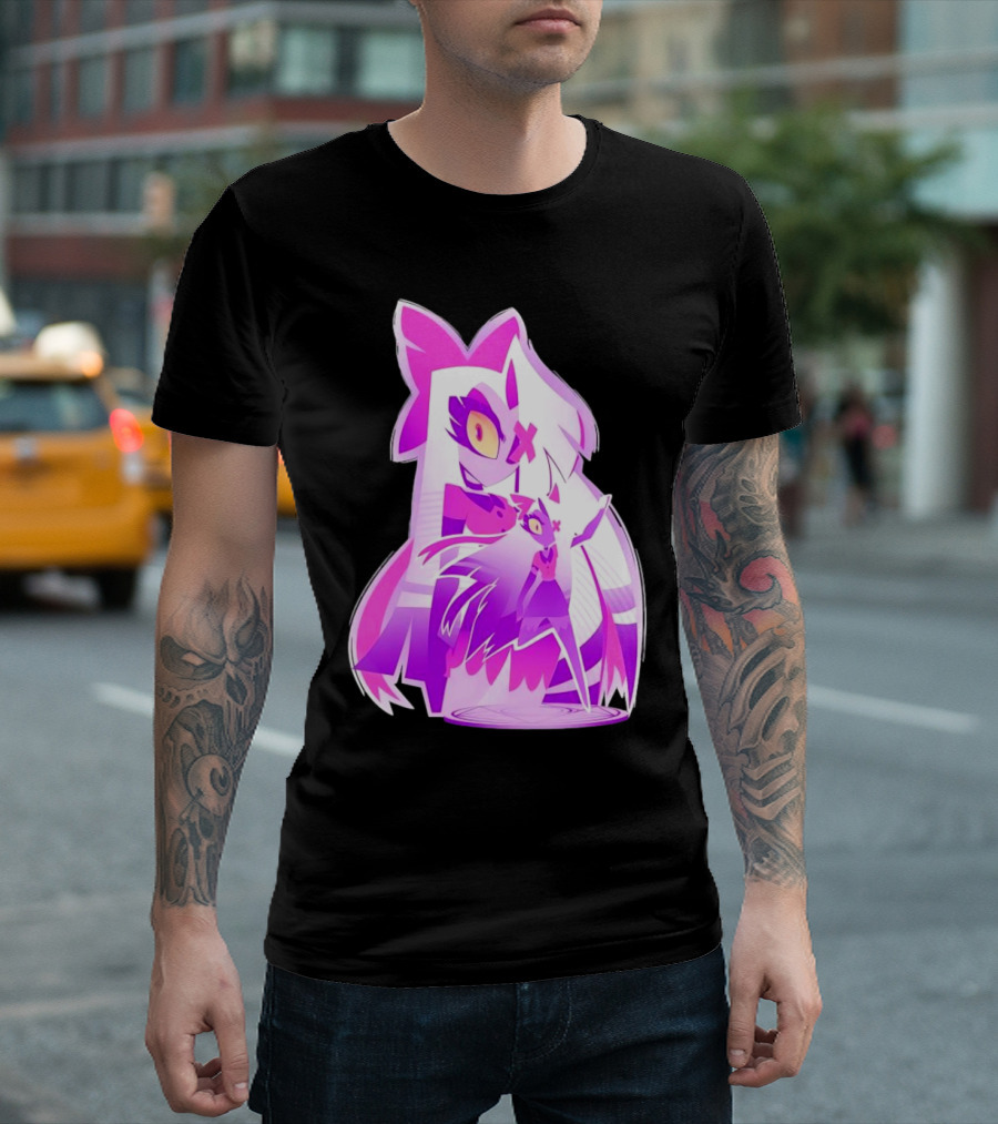 Exorcist Angel Hazbin Hotel Game Purple Character T-Shirt
