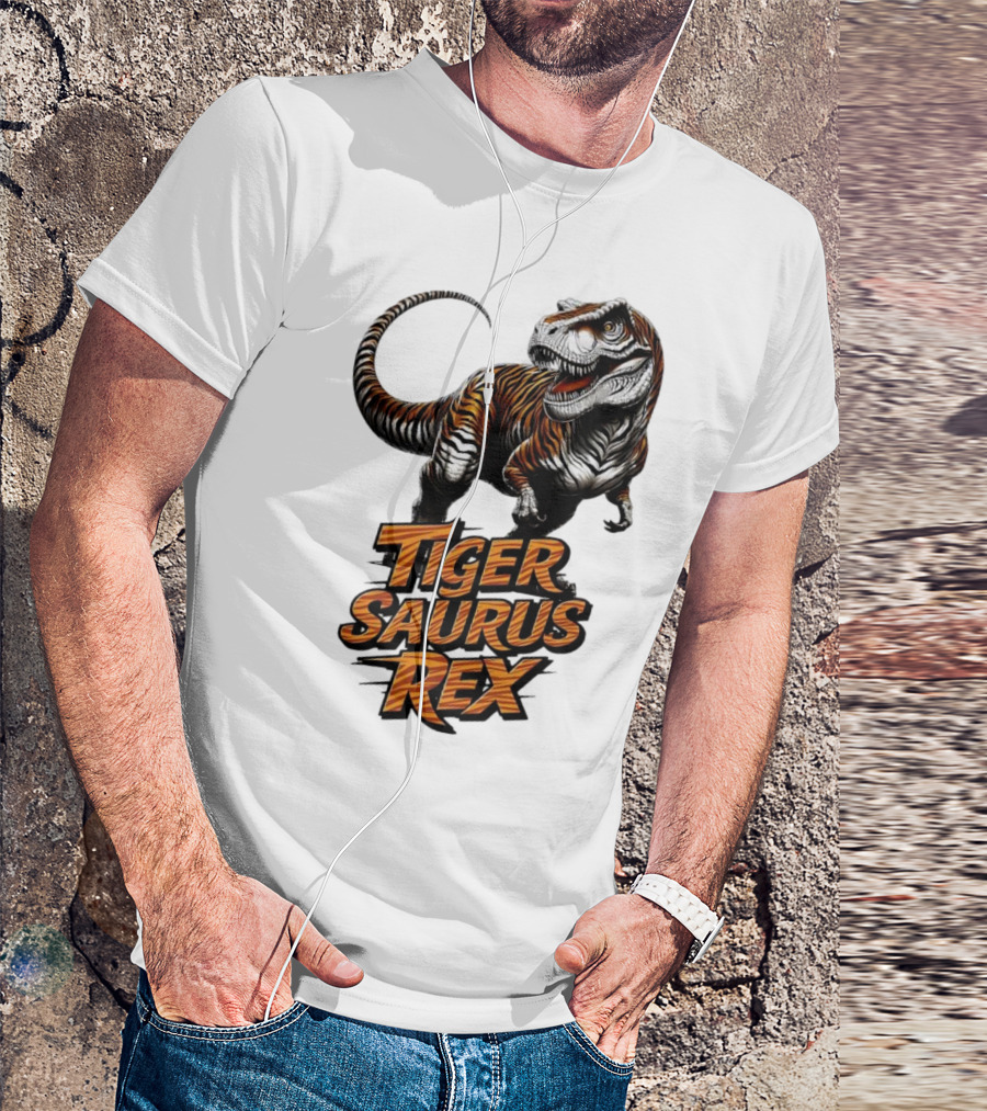 Fierce Tiger Saurus Rex Dinosaur Tiger Saurus Rex T-Shirt