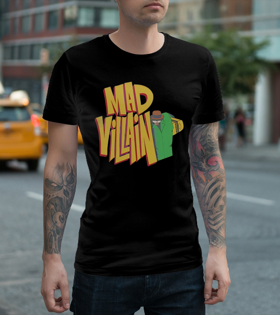 Mad Villain Lurk Mystery Figure in Green Trench Coat and Hat T-Shirt