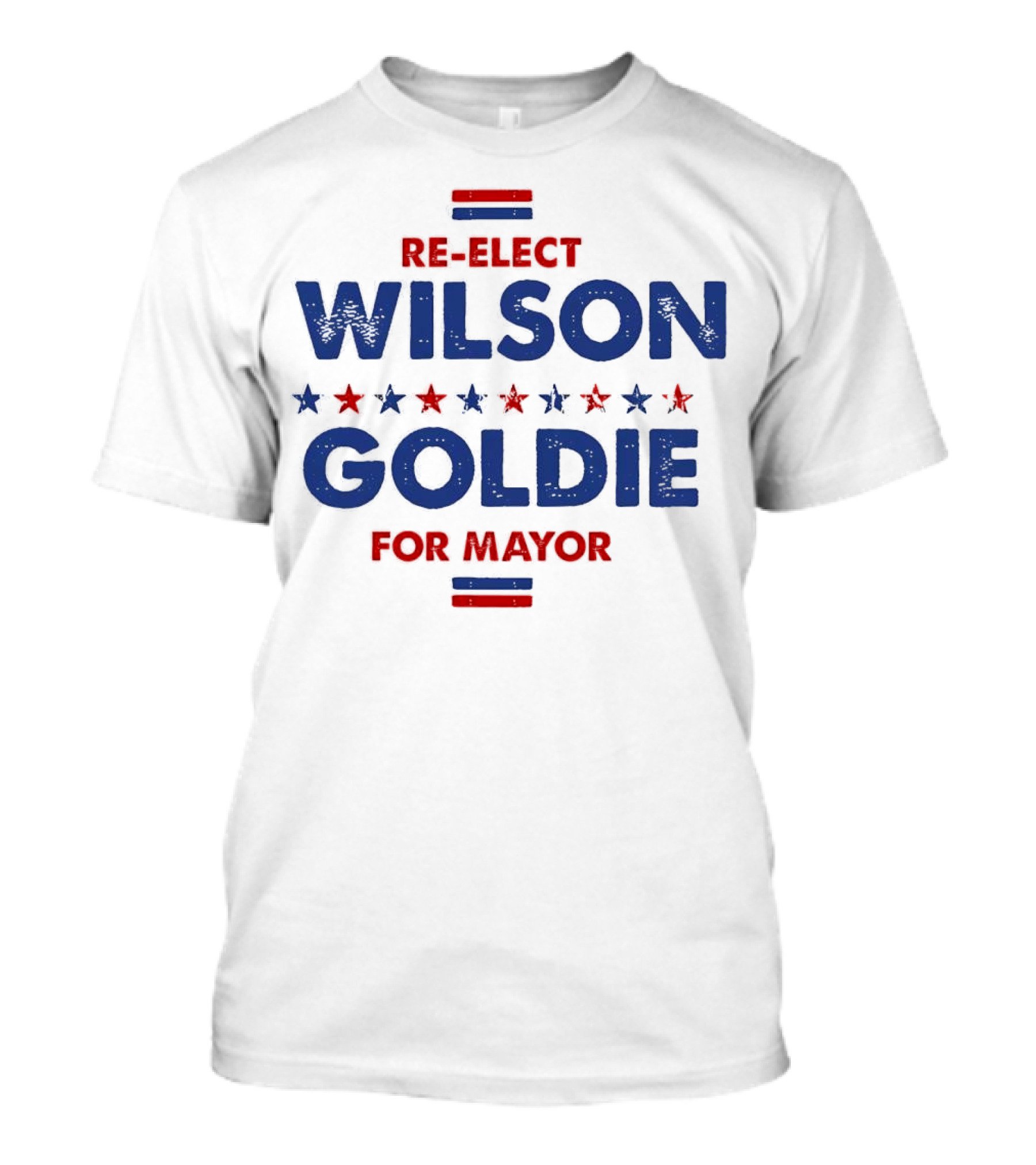 Re-elect Wilson Goldie Mayor 2024 Red Blue Stars T-Shirt
