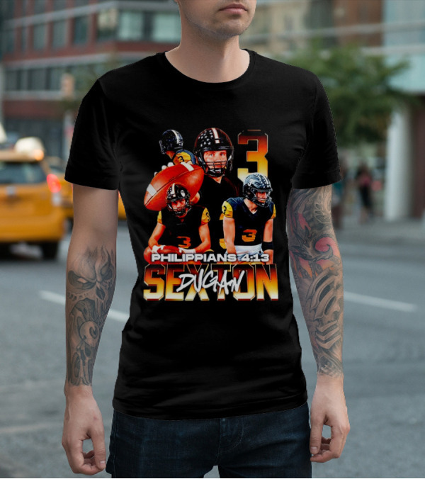 Southwestern Pirates Dugan Sexton Philippians 4:13 Number 3 T-Shirt