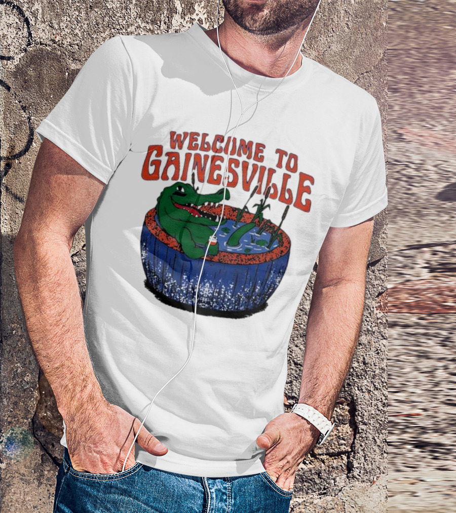 Welcome To Gainesville Alligator Swamp Scene T-Shirt