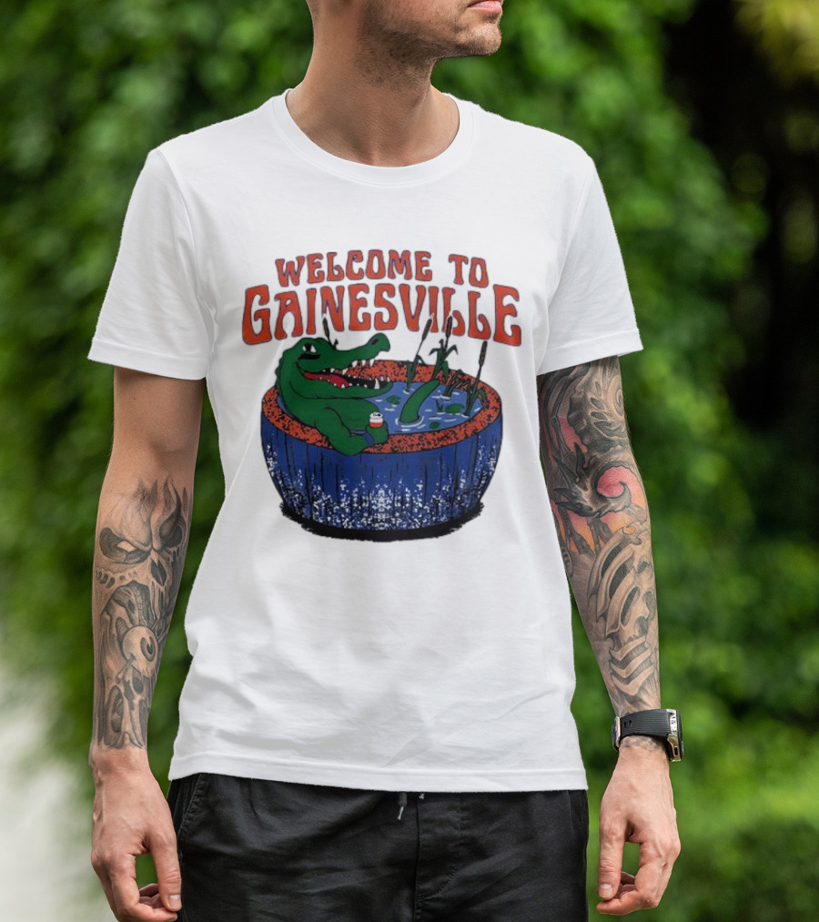 Welcome To Gainesville Alligator Swamp Scene T-Shirt