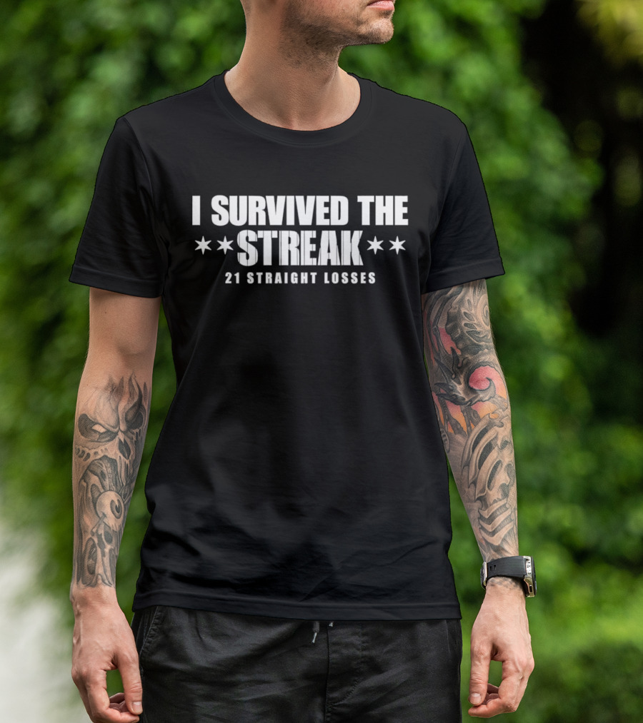 Chicago Southside Baseball I Survived The Streak 21 Straight Losses Iconic Chicago Stars T-Shirt