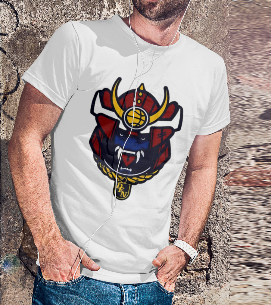Denver Nuggets Samurai Helmet Emblem With DN Badge T-Shirt