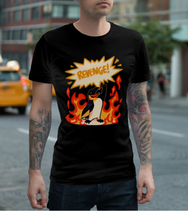Hazbin Hotel Helluva Boss Revenge Penguin In Flames T-Shirt