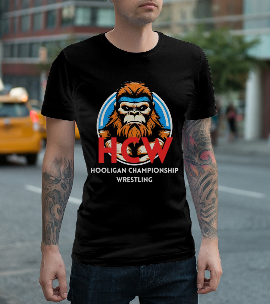 HCW Hooligan Championship Wrestling Bigfoot Icon T-Shirt