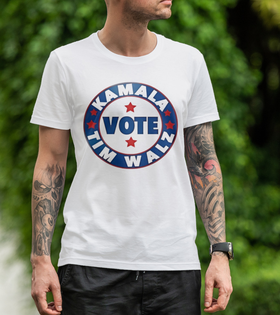 Kamala Tim Walz Vote Stars T-Shirt