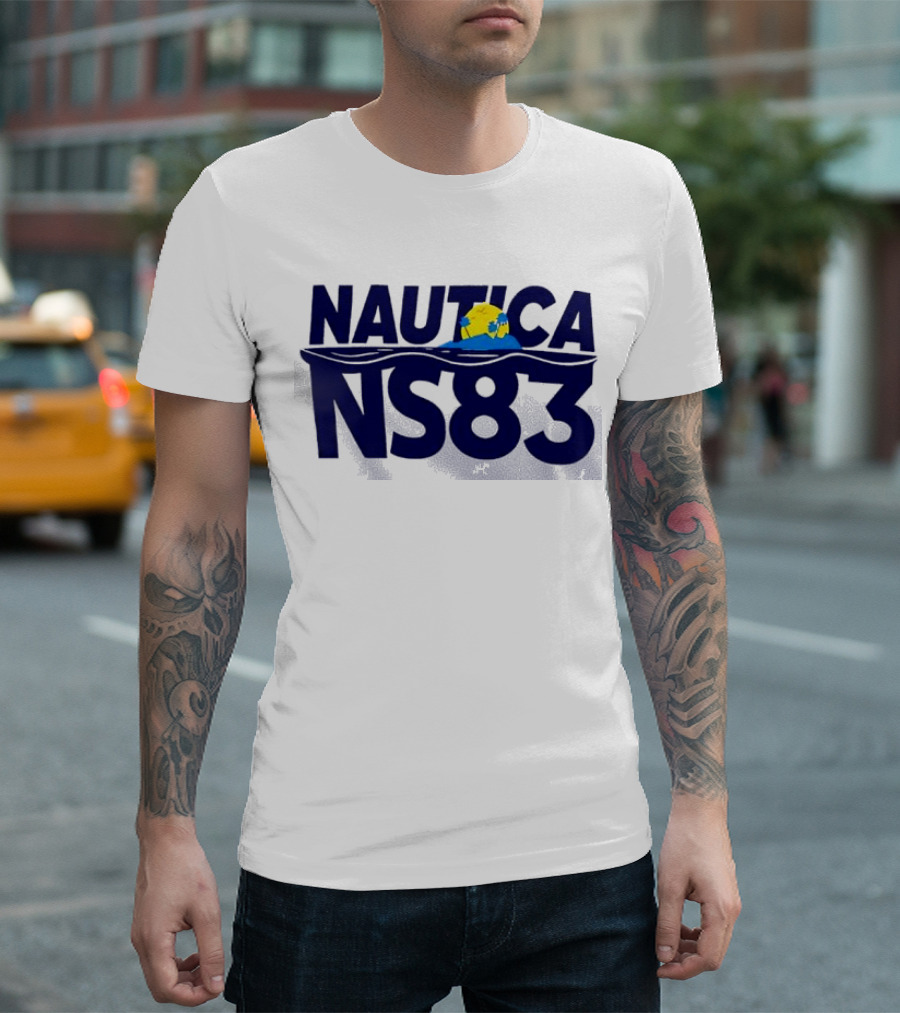 Nautica NS83 Ocean Wave and Globe T-Shirt