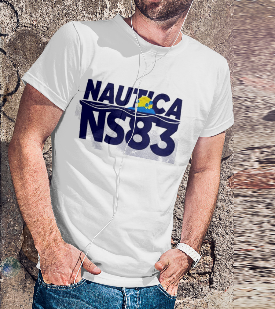 Nautica NS83 Ocean Wave And Globe T-Shirt