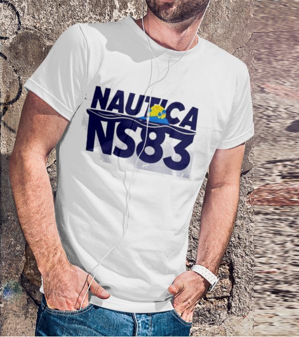 Nautica NS83 Ocean Wave And Globe T-Shirt
