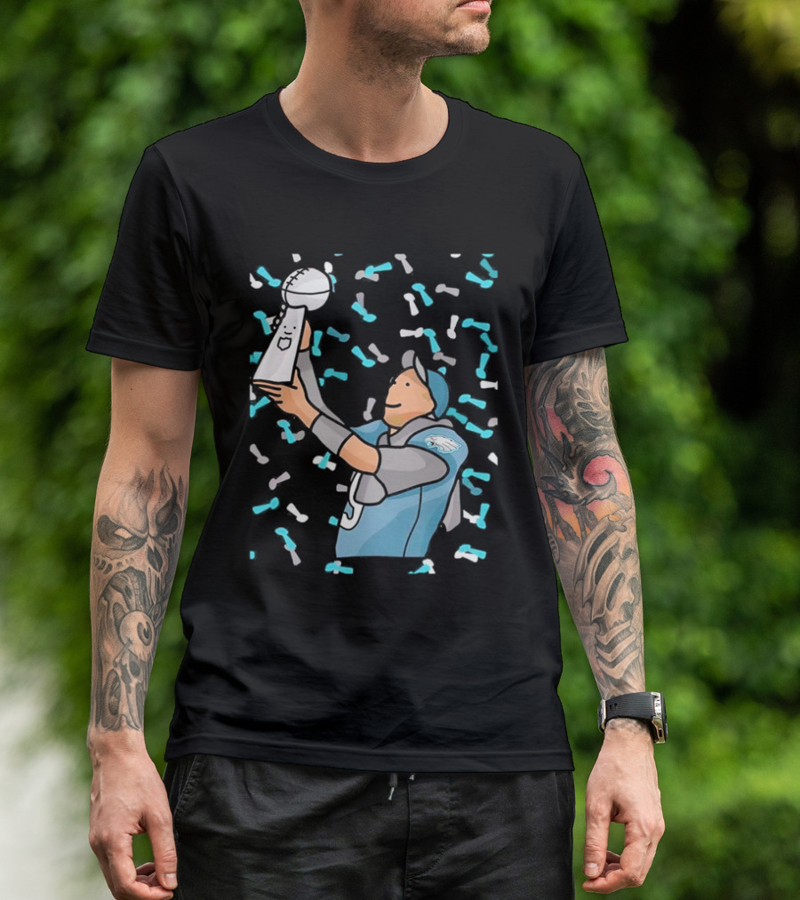 Philadelphia Eagles Nick Foles Super Bowl Trophy Celebration Cartoon T-Shirt
