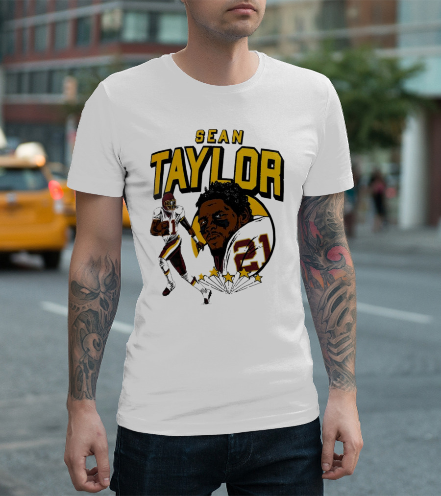 Sean Taylor Washington Commanders Caricature Player Signature T-Shirt