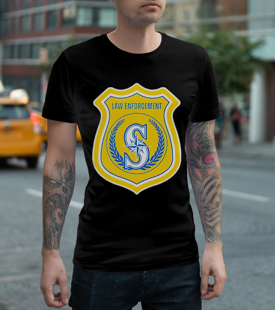 Seattle Mariners Law Enforcement Badge Shield S T-Shirt