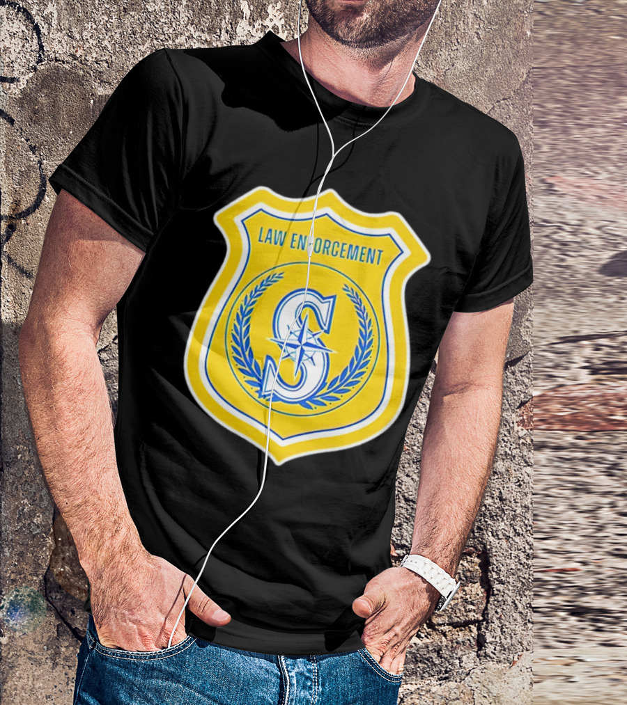 Seattle Mariners Law Enforcement Badge Shield S T-Shirt