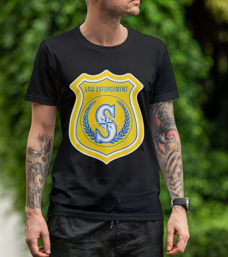 Seattle Mariners Law Enforcement Badge Shield S T-Shirt