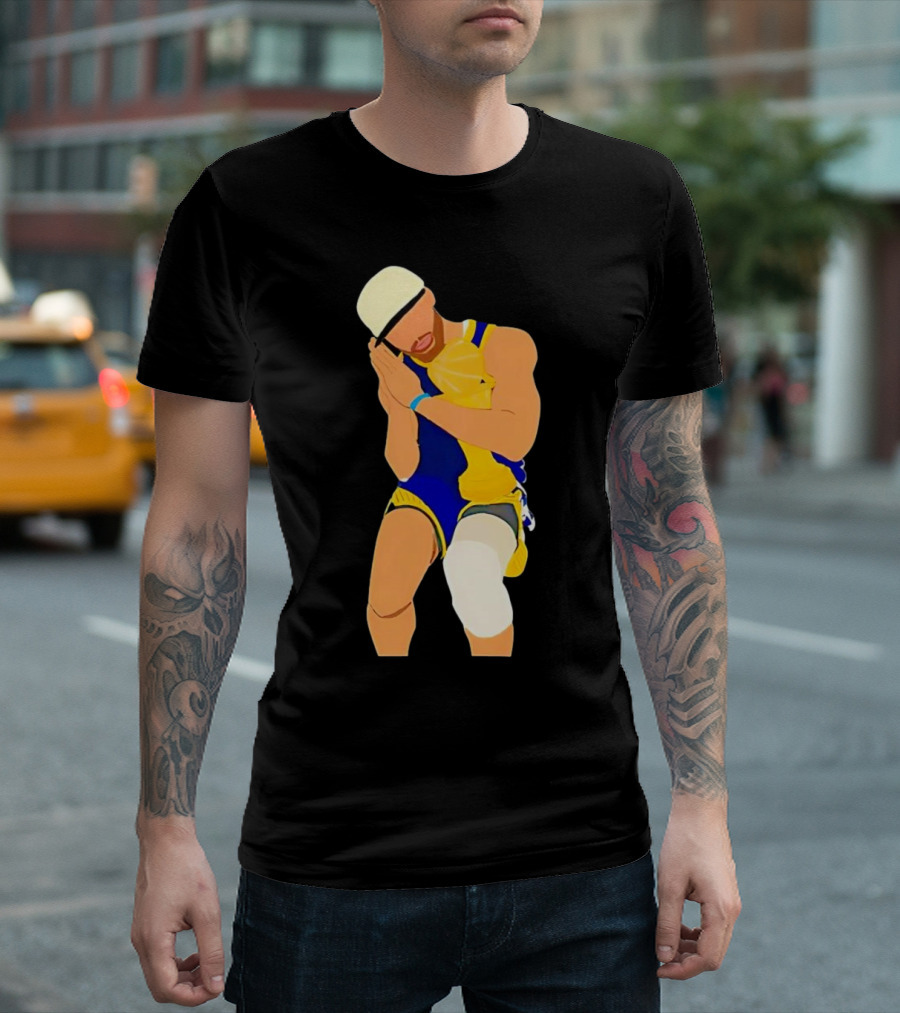 Steph Curry Night Night Basketball Pose With Trophy T-Shirt