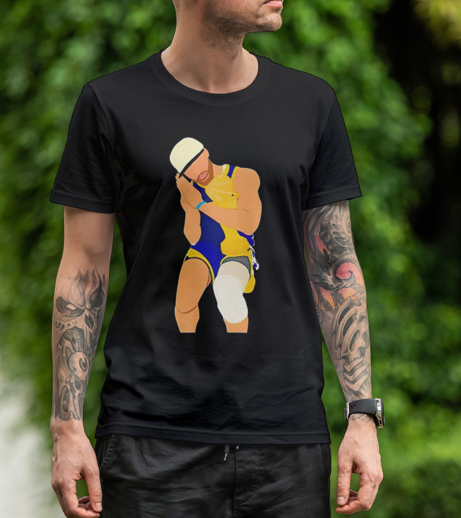 Steph Curry Night Night Basketball Pose With Trophy T-Shirt