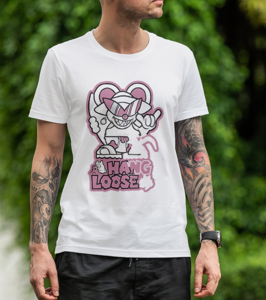 Coneyfest Hang Loose Retro Cartoon Mouse Hand Gesture T-Shirt