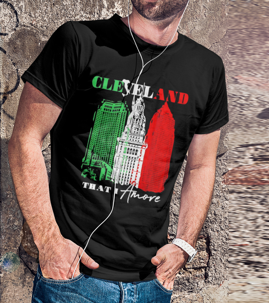 Cleveland That I Amore Italy Flag Skyline T-Shirt