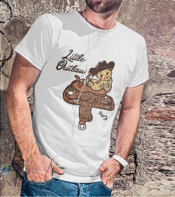 Kewpie Cowboy Little Outlaw Vintage Saddle Art By El Ren T-Shirt