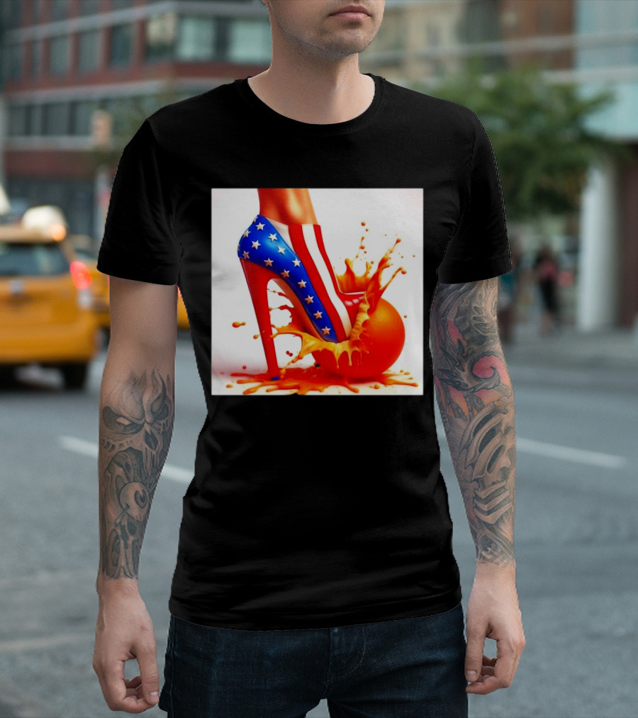 Patriotic Heels Trampling Orange Let's Go Kamala Harris T-Shirt