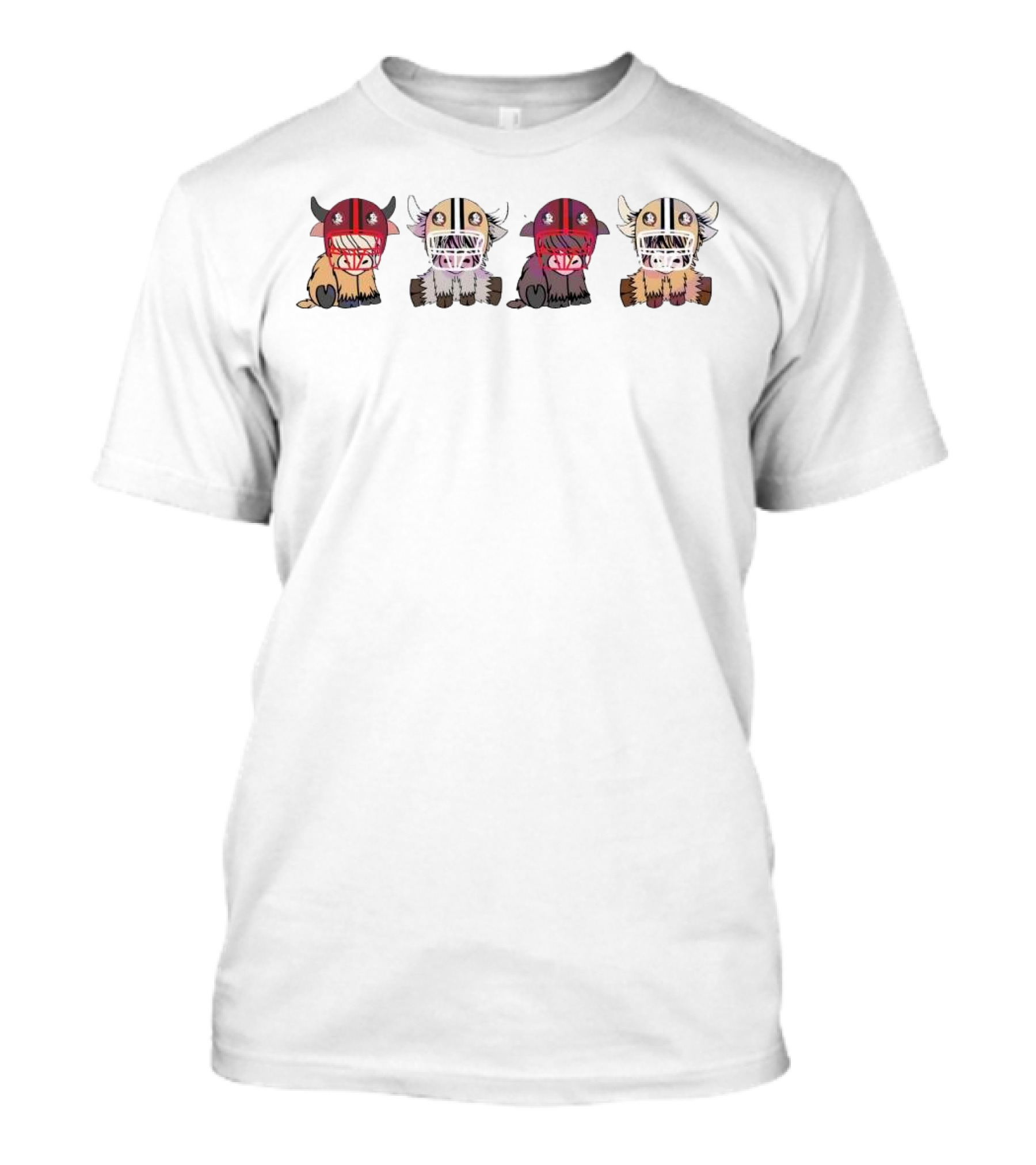 Cute Buffaloes Wearing Florida State Seminoles Helmets T-Shirt