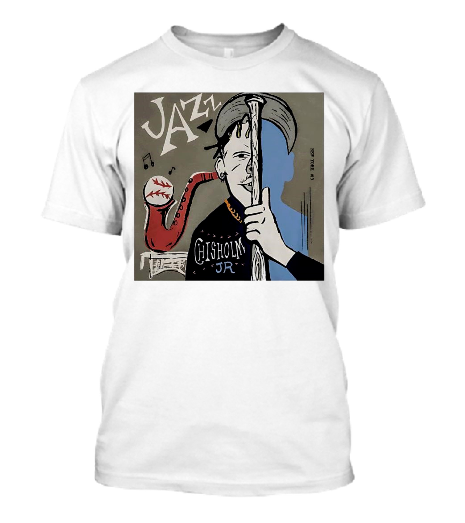 Jazz Chisholm Jr New York Jazz Music Baseball Saxophone T-Shirt