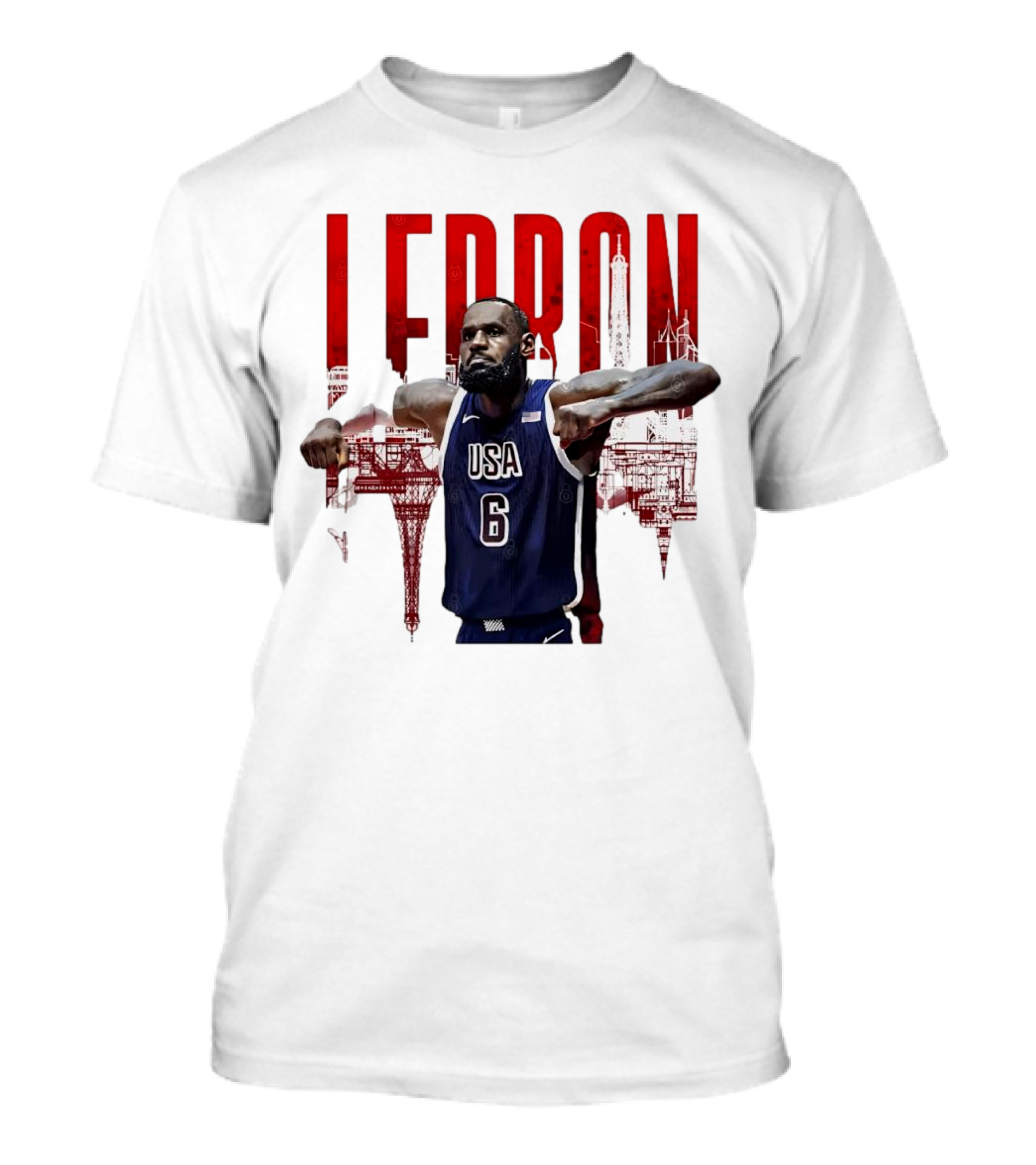 Lebron James USA Basketball 2024 Paris Olympics Iconic Pose T-Shirt
