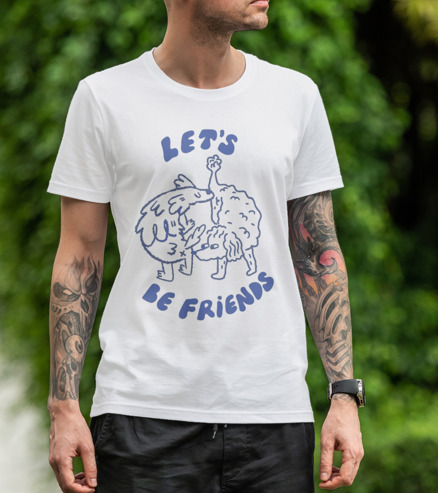 LET'S BE FRIENDS Turkey And Dog Embrace T-Shirt