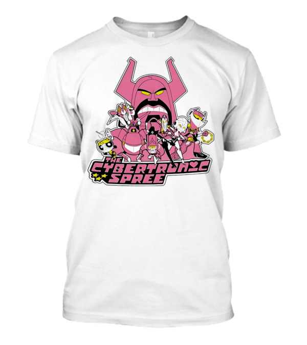 The Cybertronic Spree Cartoon Characters With Robot Helmets And Pink Armor T-Shirt