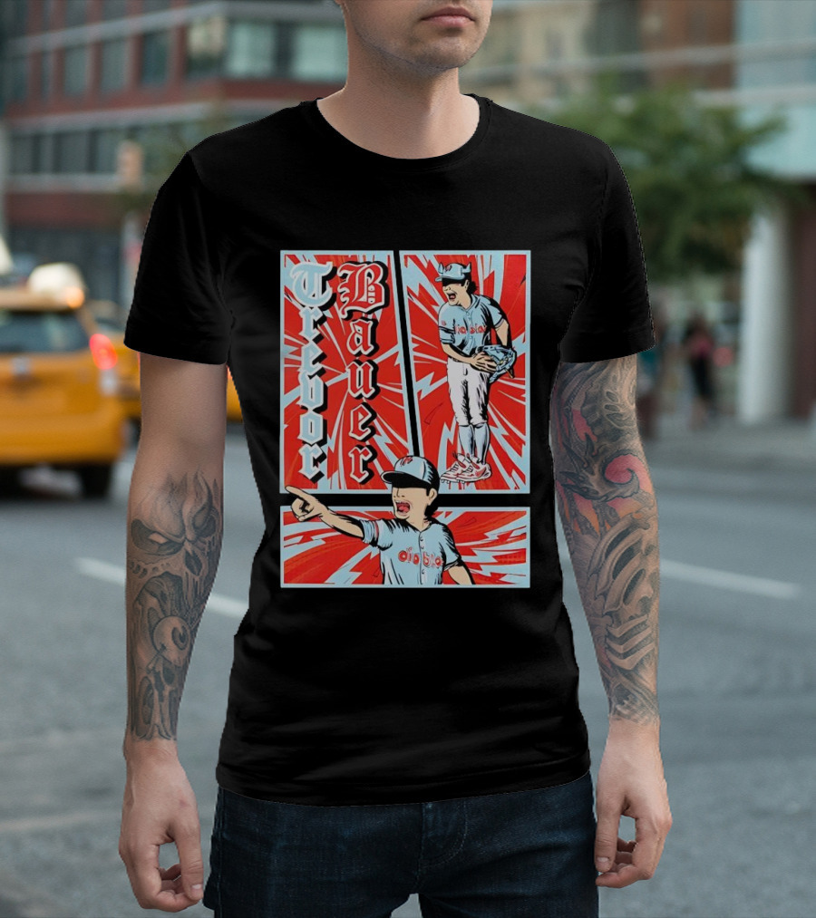 Trevor Bauer Diablo Baseball Comic Strip T-Shirt