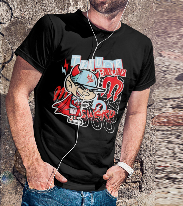 Trevor Bauer Diablo Cartoon Red Sword T-Shirt
