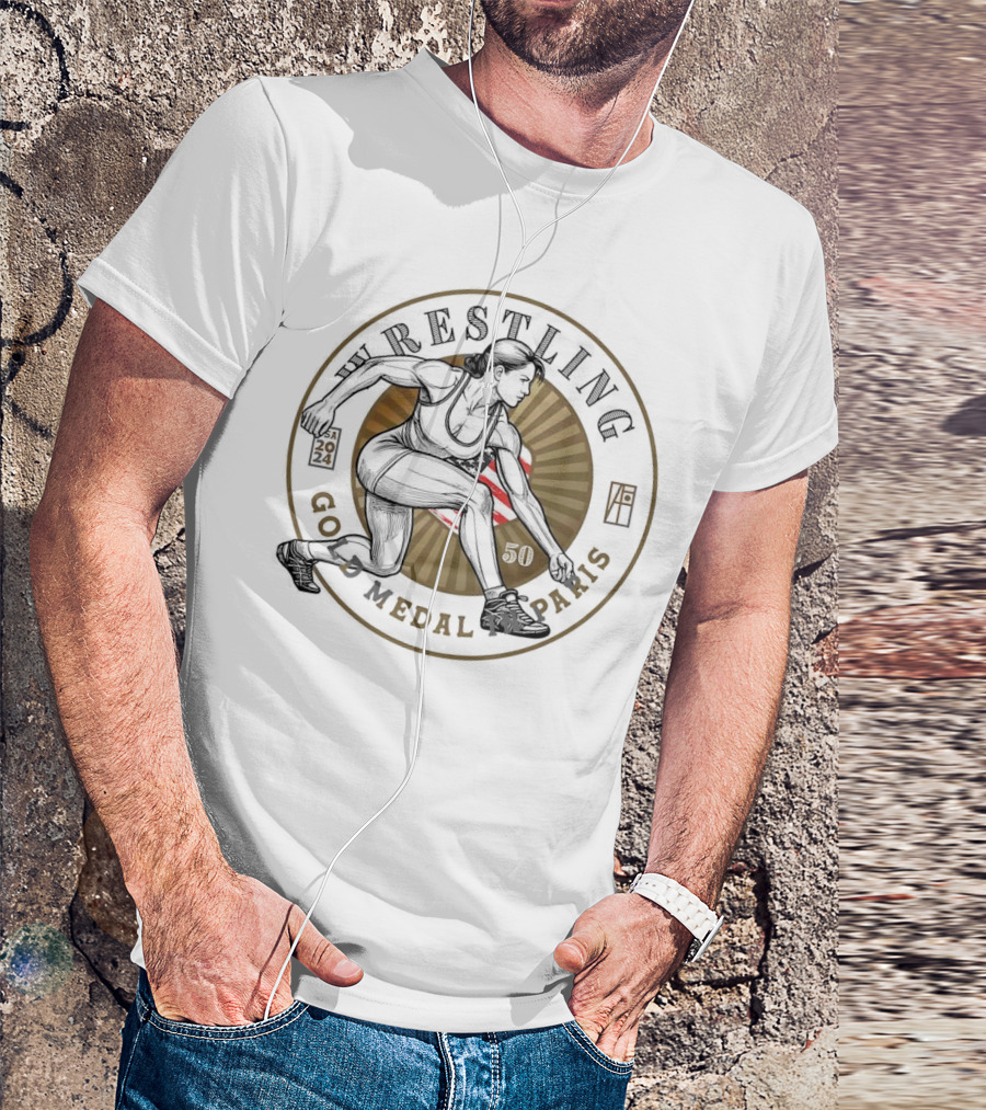 Wrestling Gold Medal Paris 50 USA T-Shirt