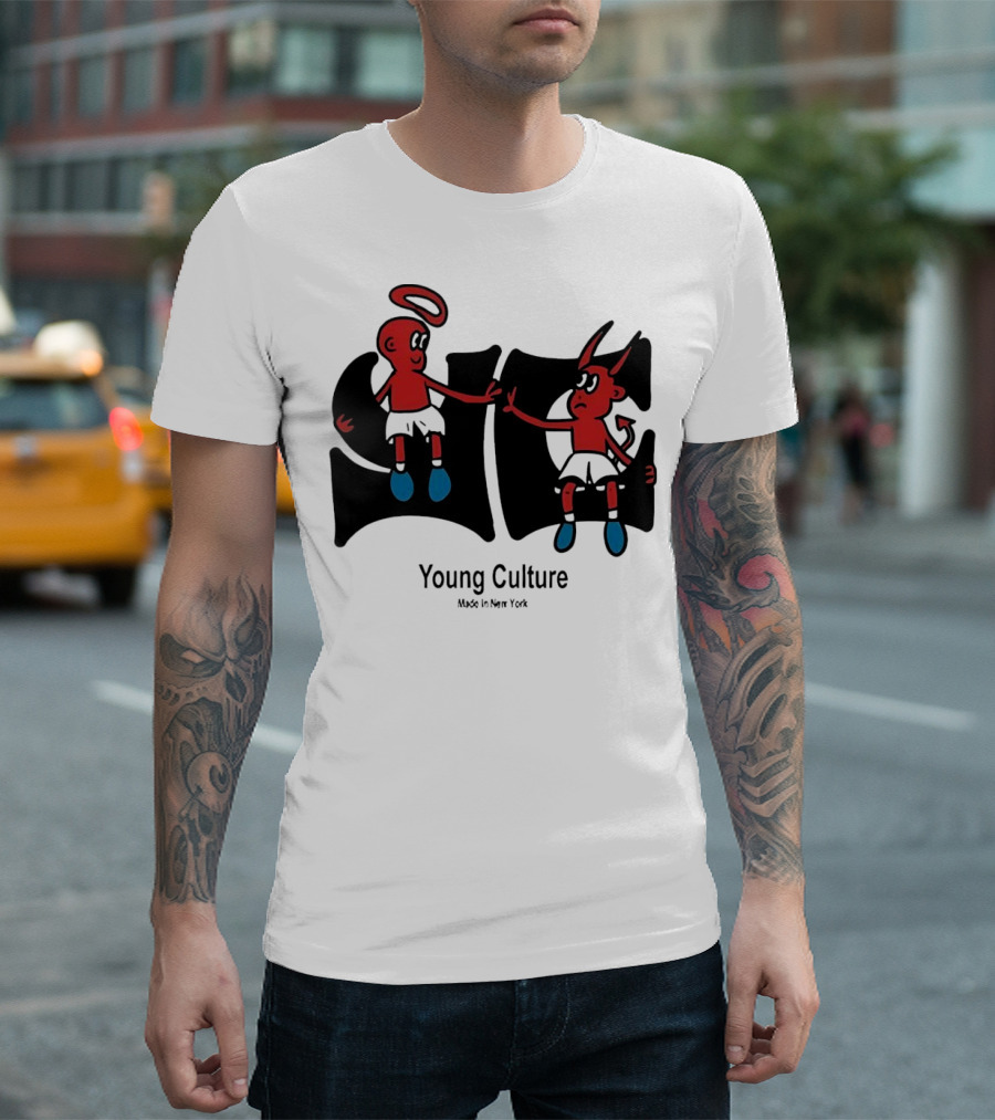 Young Culture Made in New York Best Buds Angel Devil Duo T-Shirt